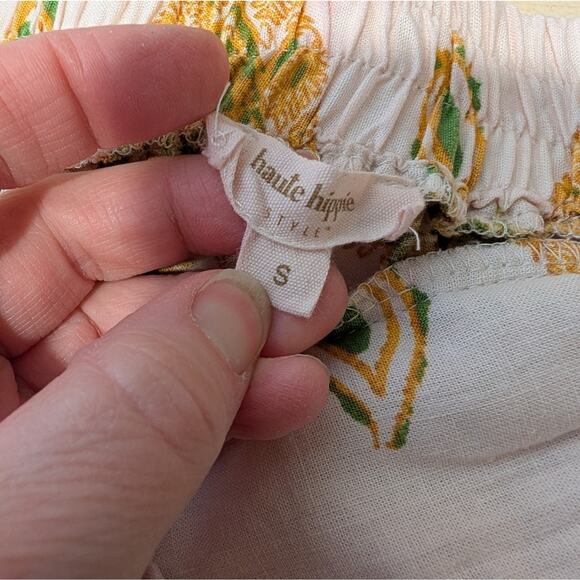 Haute Hippie Yellow and Green Bohemian Palazzo Pants Small - Picture 6 of 9